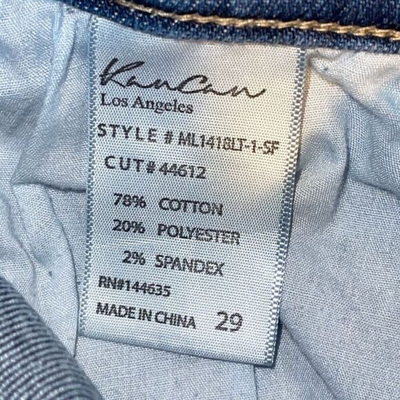 KanCan Womens Mid Rise Raw Cut Off Hem Distressed Skinny Ankle Jeans Blue Sz 29 - Picture 5 of 8